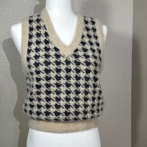 Classic Black and Cream V-Neck Sweater